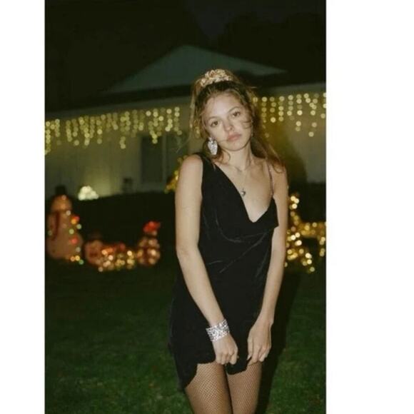 Zara Bloggers Favorite Crushed Velvet Black Mini Dress Size XS NWT - Picture 1 of 3